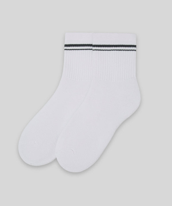 Monsieur Chaussette Çizgili Unicolor Half Havlu Çorap 2li Paket