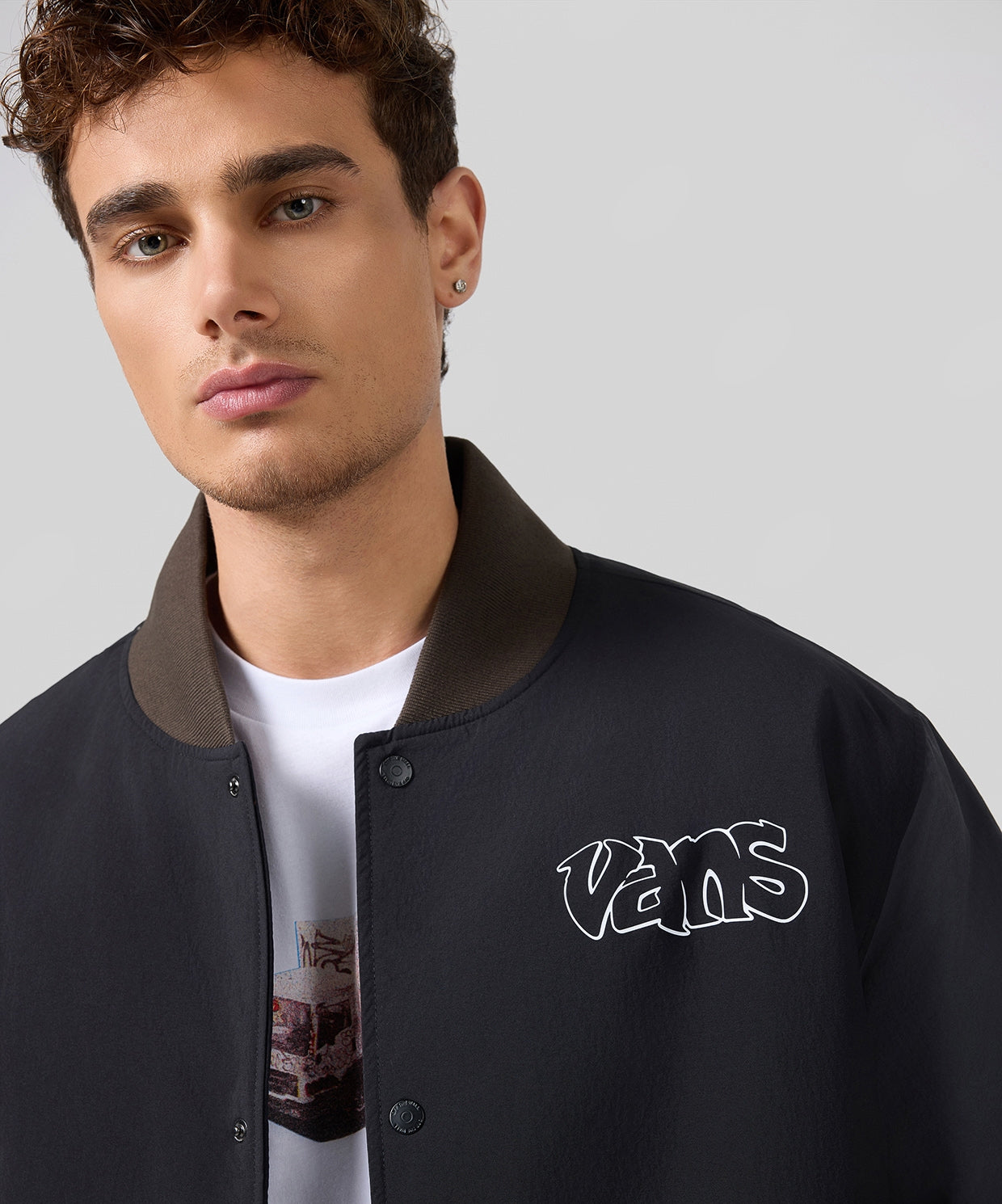 Curved Wind Jacket バーガンディ Crazy Eddy Baseball Ceket I Gargamel