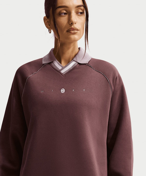Nike Sportswear Phoenix Fleece Oversized Graphic Polo Top