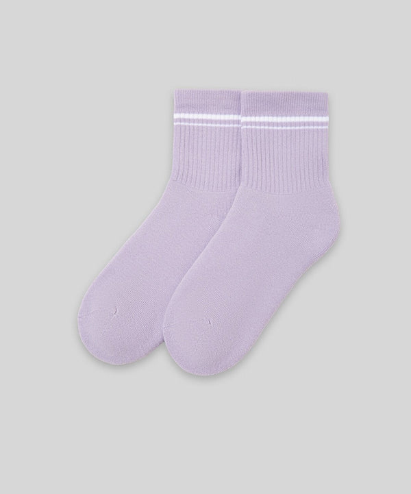 Monsieur Chaussette Çizgili Unicolor Half Havlu Çorap 2li Paket