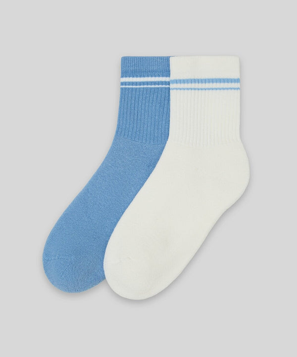 Monsieur Chaussette Çizgili Unicolor Half Havlu Çorap 2li Paket