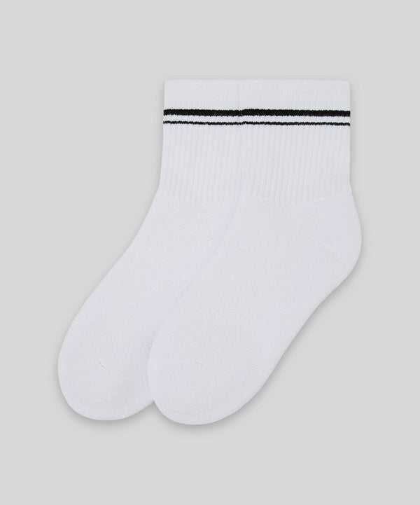 Monsieur Chaussette Çizgili Unicolor Half Havlu Çorap 2li Paket